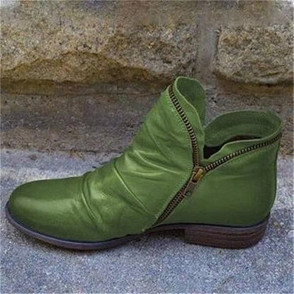 📢📢50% Rabatt!!! 🎉✨ Schicker bequemer Damenstiefel mit seitlichem Reißverschluss aus PU-Leder