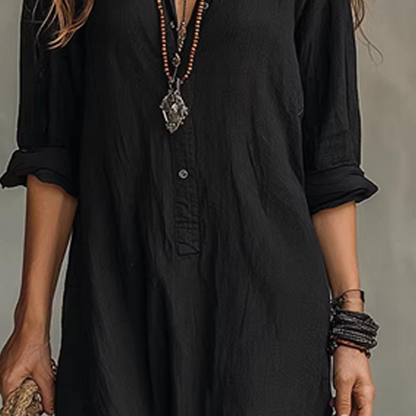 Legeres Maxikleid in lockerer Passform mit Frontschlitz