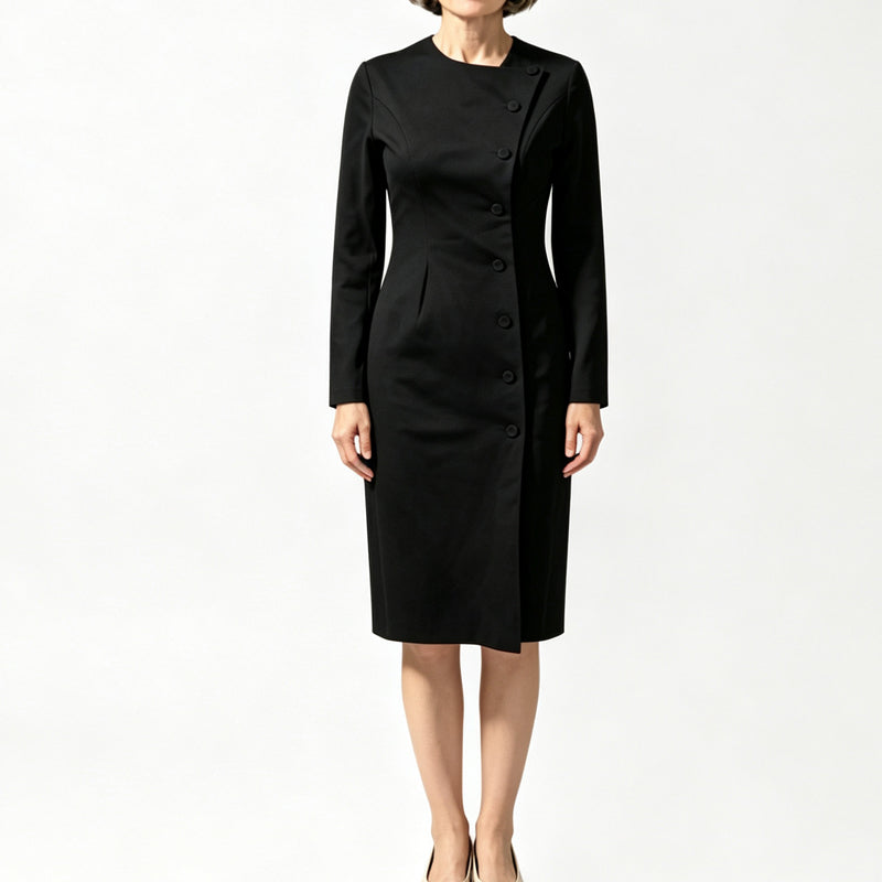 💎✨ Bestseller – Optisch längere Silhouette & elegante Taille – Asymmetrisches Midi-Kleid