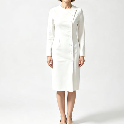 💎✨ Bestseller – Optisch längere Silhouette & elegante Taille – Asymmetrisches Midi-Kleid