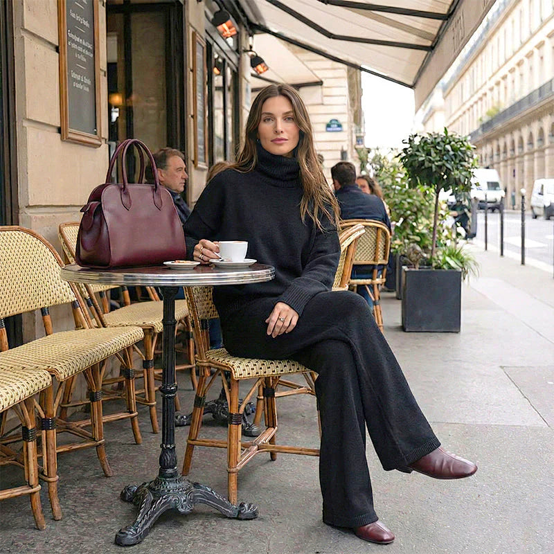 📢📢LIMITED-TIME 50% OFF!!! 🎉✨ High-Neck Side-Zip Sweatshirt & Pants Set