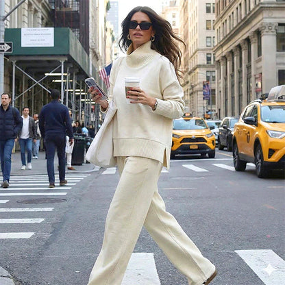 📢📢LIMITED-TIME 50% OFF!!! 🎉✨ High-Neck Side-Zip Sweatshirt & Pants Set