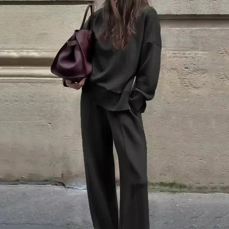 📢📢LIMITED-TIME 50% OFF!!! 🎉✨ High-Neck Side-Zip Sweatshirt & Pants Set