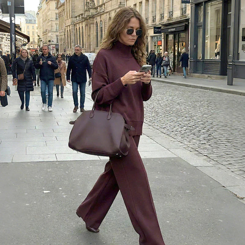 📢📢LIMITED-TIME 50% OFF!!! 🎉✨ High-Neck Side-Zip Sweatshirt & Pants Set