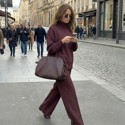 📢📢LIMITED-TIME 50% OFF!!! 🎉✨ High-Neck Side-Zip Sweatshirt & Pants Set