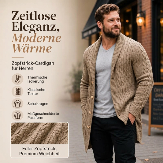 📢📢50% Rabatt!!! 🎉✨ Mittelanger Zopfstrick-Cardigan für Herren