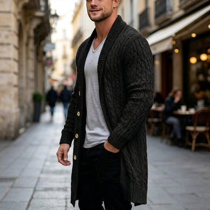 📢📢50% Rabatt!!! 🎉✨ Mittelanger Zopfstrick-Cardigan für Herren