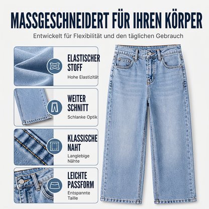 📢📢50% Rabatt!!! 🎉✨ Hochelastische Wide-Leg Jeans für Damen