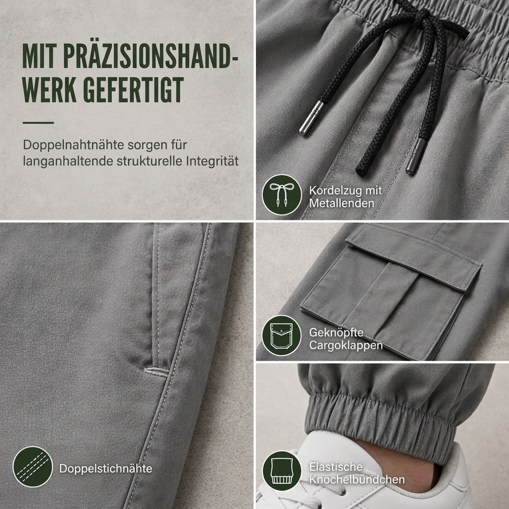 📢🎉50%Rabatt!!!🛍️✨Cargo-Hose für Herren im Casual-Look mit mehreren Taschen und Kordelzug