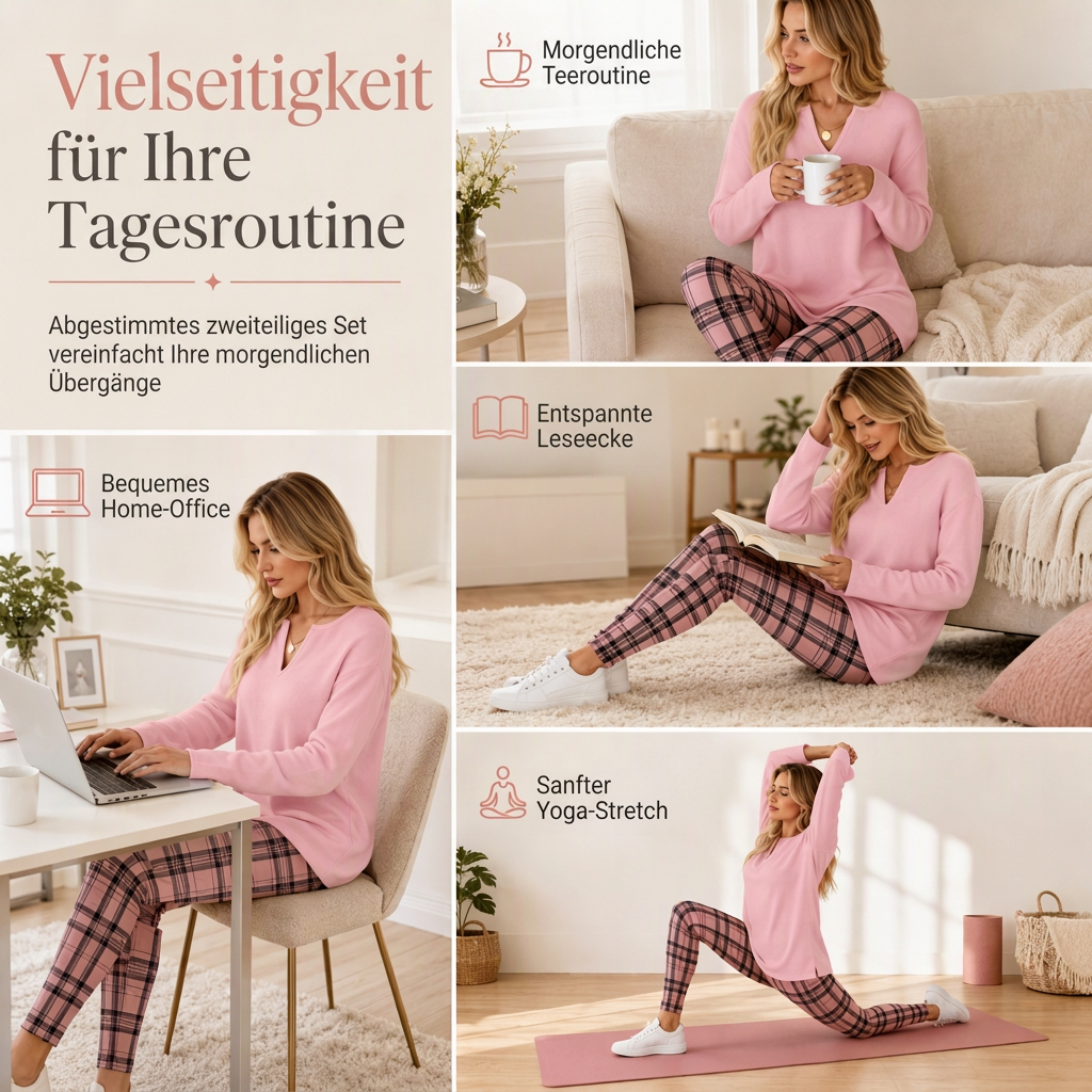 📢🎉50%Rabatt!!!🛍️✨Damen-Set aus Strickoberteil und karierten Leggings