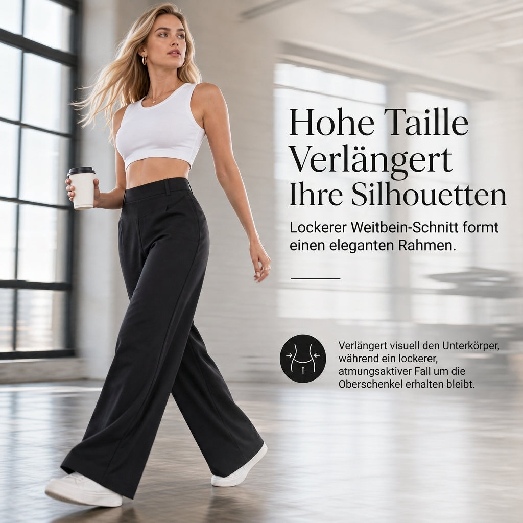 📢🎉50%Rabatt!!!🛍️✨Legere hochtaillierte weitbeinige Damen-Hosen mit figurfreundlichem Fall und fließender Qualität