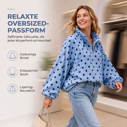 📢🎉50%Rabatt!!!🛍️✨Lässige gepunktete Jacke mit Reißverschluss für Damen