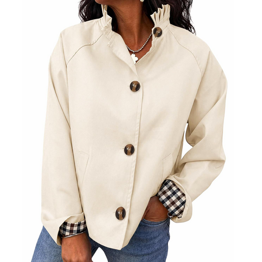 Stilvoller, eleganter Cropped-Trenchcoat für Damen