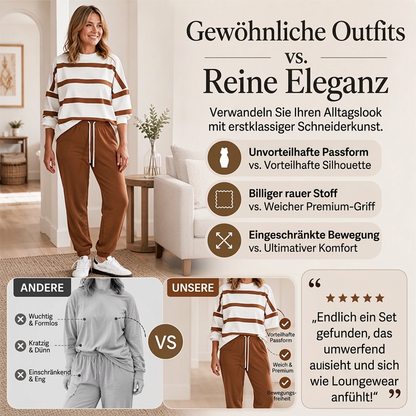 📢📢50% Rabatt!!! 🎉✨ Gestreiftes Sweatshirt & Jogginghosen-Set für Damen