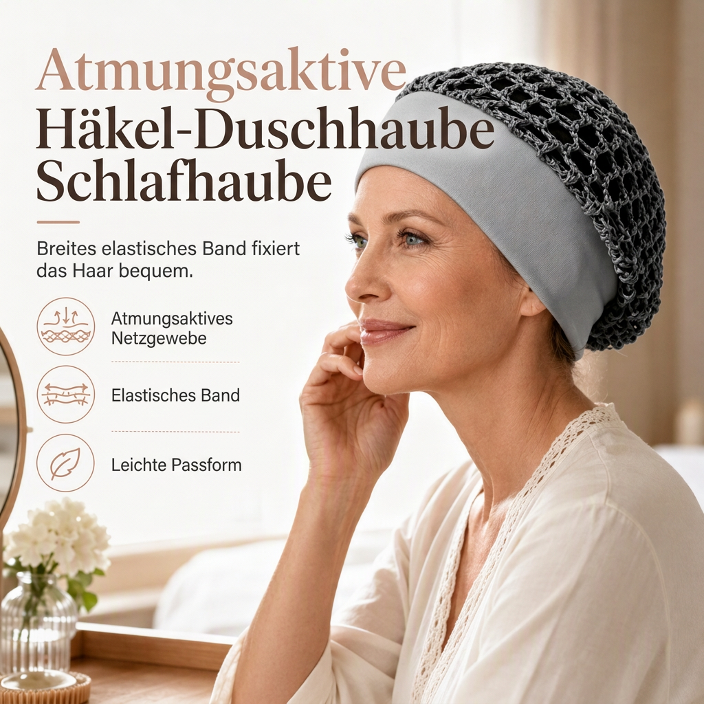 📢📢50% Rabatt!!! 🎉✨ Elastisches, atmungsaktives Haarnetz mit breitem Mesh-Band & hohler Haarabdeckung