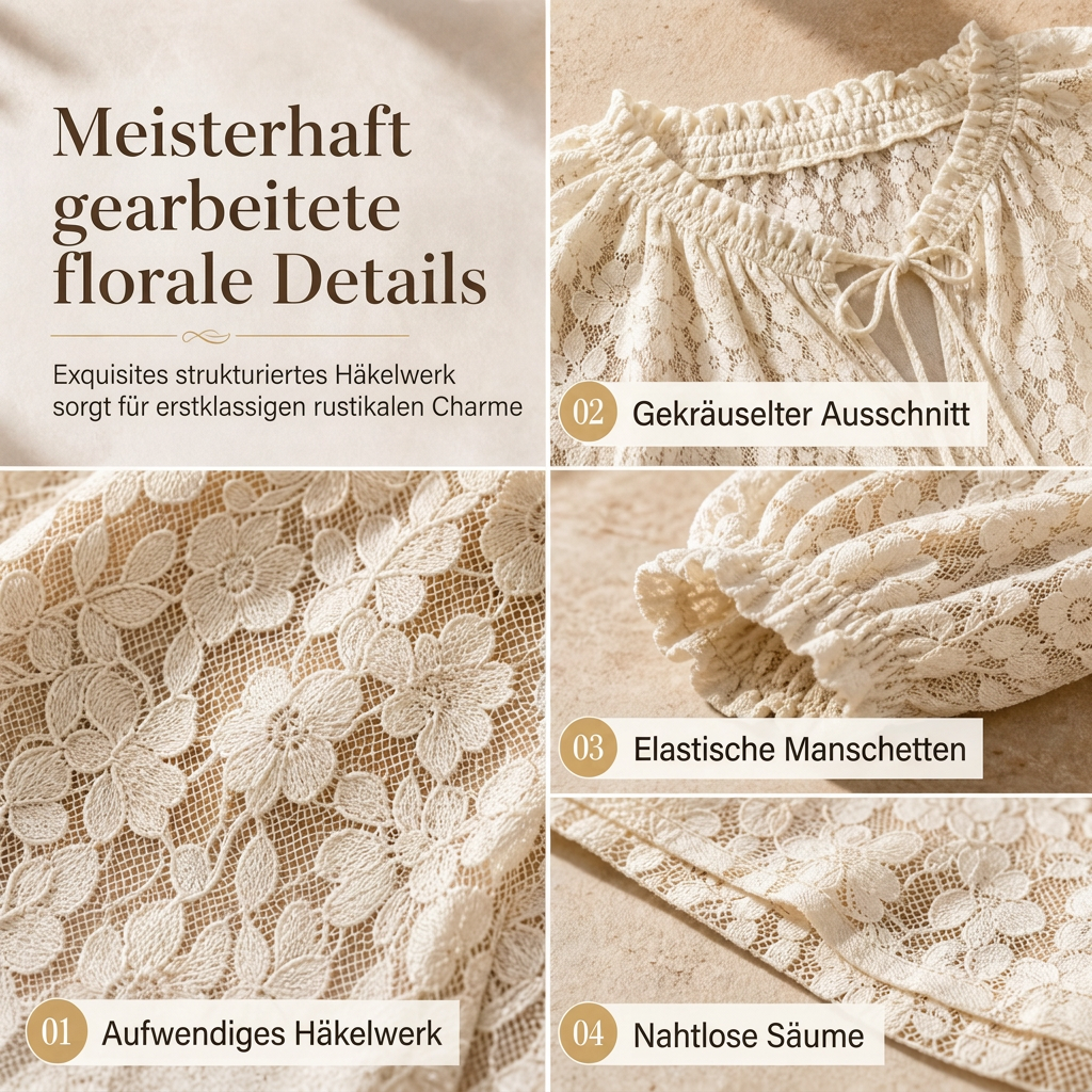 📢📢50% Rabatt!!! 🎉✨ Elegante, locker sitzende Langarm-Spitzenpullover-Bluse für Damen