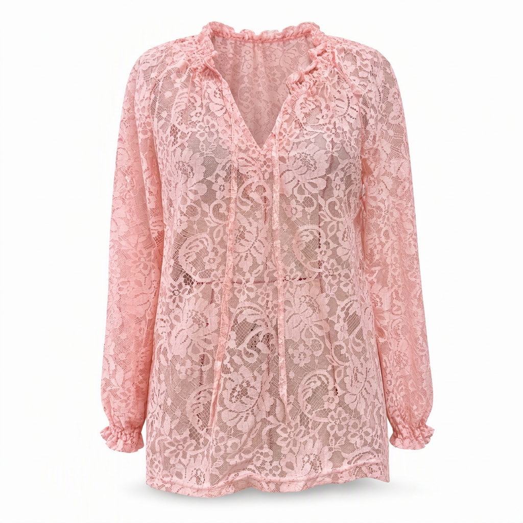 📢📢50% Rabatt!!! 🎉✨ Elegante, locker sitzende Langarm-Spitzenpullover-Bluse für Damen