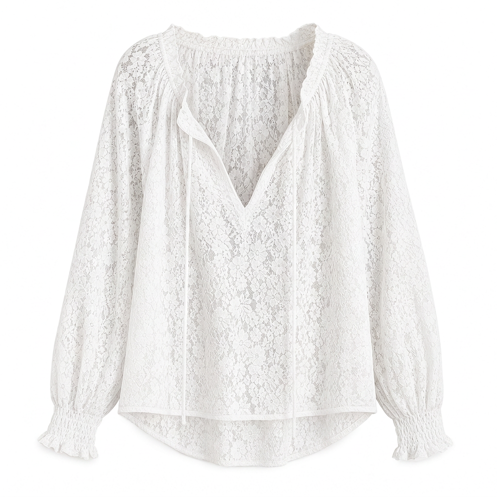 📢📢50% Rabatt!!! 🎉✨ Elegante, locker sitzende Langarm-Spitzenpullover-Bluse für Damen