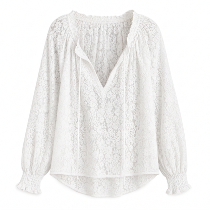 📢📢50% Rabatt!!! 🎉✨ Elegante, locker sitzende Langarm-Spitzenpullover-Bluse für Damen