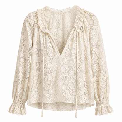 📢📢50% Rabatt!!! 🎉✨ Elegante, locker sitzende Langarm-Spitzenpullover-Bluse für Damen