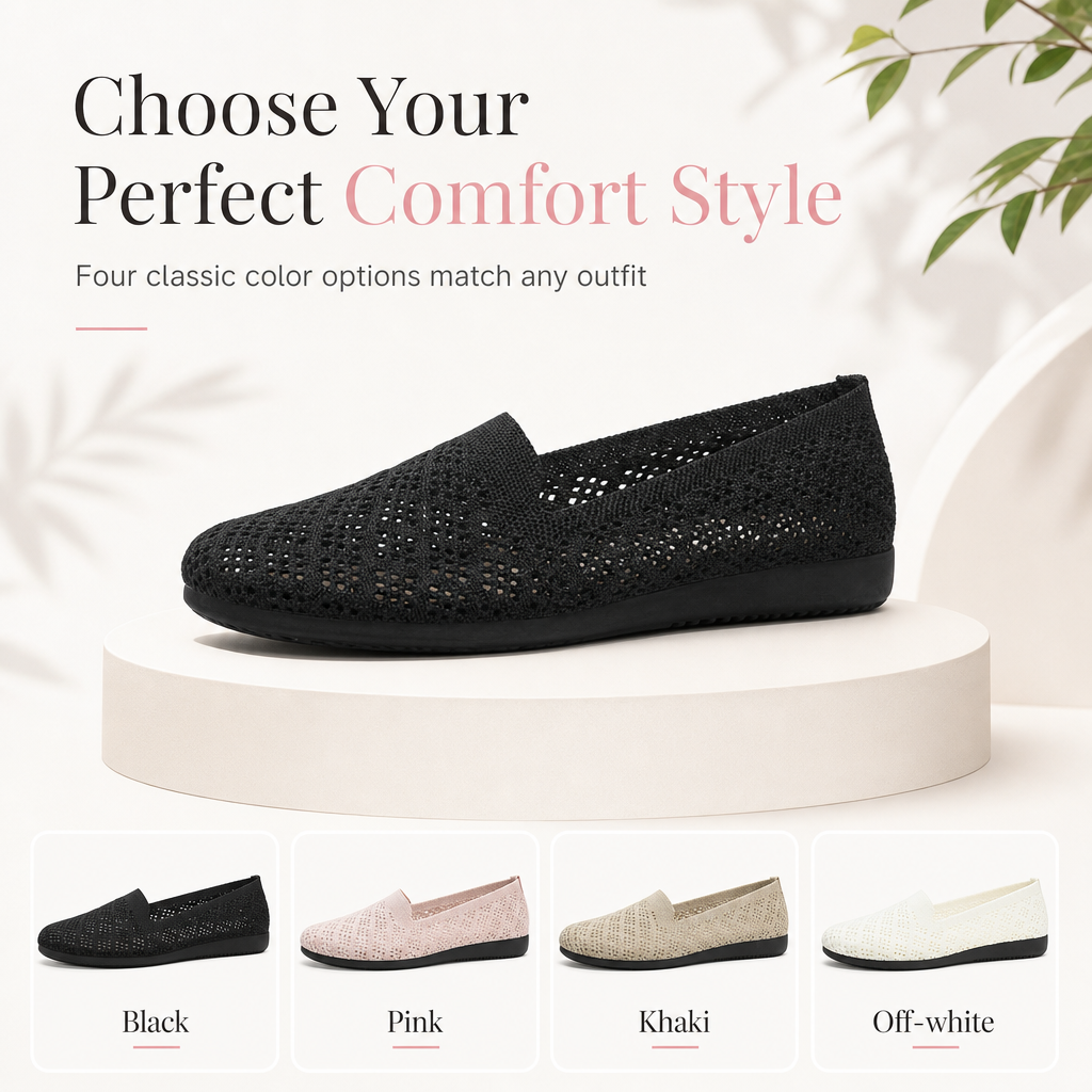 📢📢50% Rabatt!!! 🎉✨ Damen Slip-On Schuhe – atmungsaktiv & mit Lochmuster
