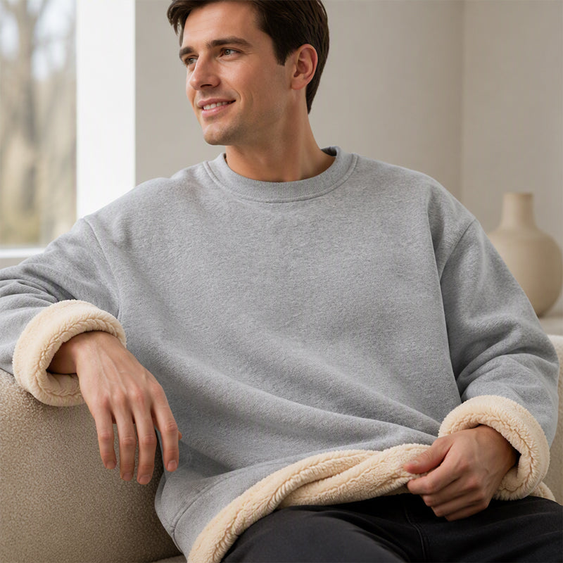 📢🎉50%Rabatt!!!🛍️✨Herren-Sweatshirt mit Fleecefutter und Rundhalsausschnitt
