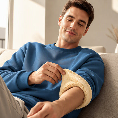 📢🎉50%Rabatt!!!🛍️✨Herren-Sweatshirt mit Fleecefutter und Rundhalsausschnitt