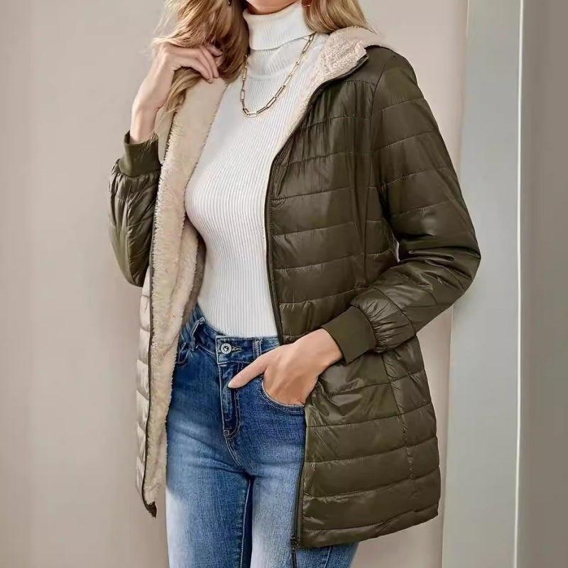 🚀 Neu eingetroffen – 50% Probierpreis! Gesteppter warmer Wintermantel mit Kapuze und Reißverschluss für Damen