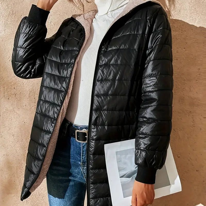 🚀 Neu eingetroffen – 50% Probierpreis! Gesteppter warmer Wintermantel mit Kapuze und Reißverschluss für Damen
