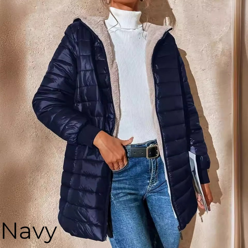 🚀 Neu eingetroffen – 50% Probierpreis! Gesteppter warmer Wintermantel mit Kapuze und Reißverschluss für Damen