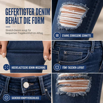 📢🎉50%Rabatt!!!🛍️✨Damen High Waist Ripped Skinny Jeans, Destroyed Dehnbare Denim-Hose