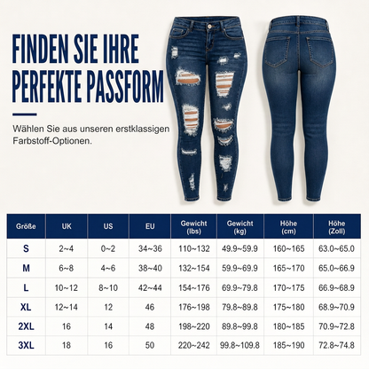 📢🎉50%Rabatt!!!🛍️✨Damen High Waist Ripped Skinny Jeans, Destroyed Dehnbare Denim-Hose