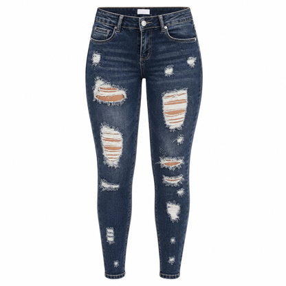 📢🎉50%Rabatt!!!🛍️✨Damen High Waist Ripped Skinny Jeans, Destroyed Dehnbare Denim-Hose