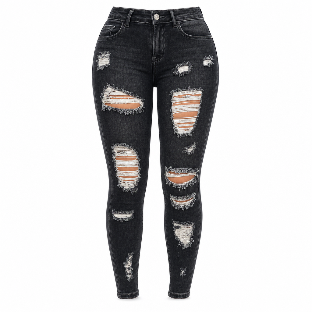 📢🎉50%Rabatt!!!🛍️✨Damen High Waist Ripped Skinny Jeans, Destroyed Dehnbare Denim-Hose
