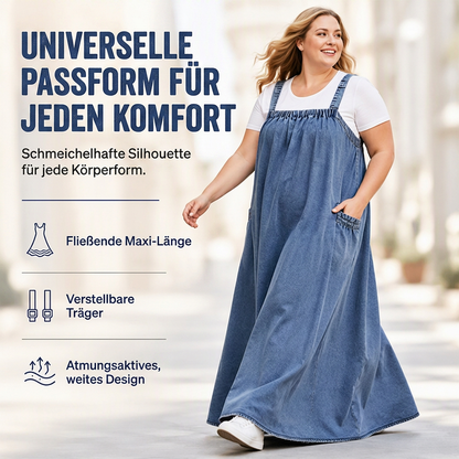 📢🎉50%Rabatt!!!🛍️✨Übergroßes lässiges Jeans-Maxikleid mit Trägern für Damen