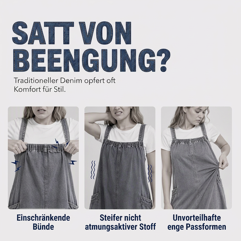 📢🎉50%Rabatt!!!🛍️✨Übergroßes lässiges Jeans-Maxikleid mit Trägern für Damen