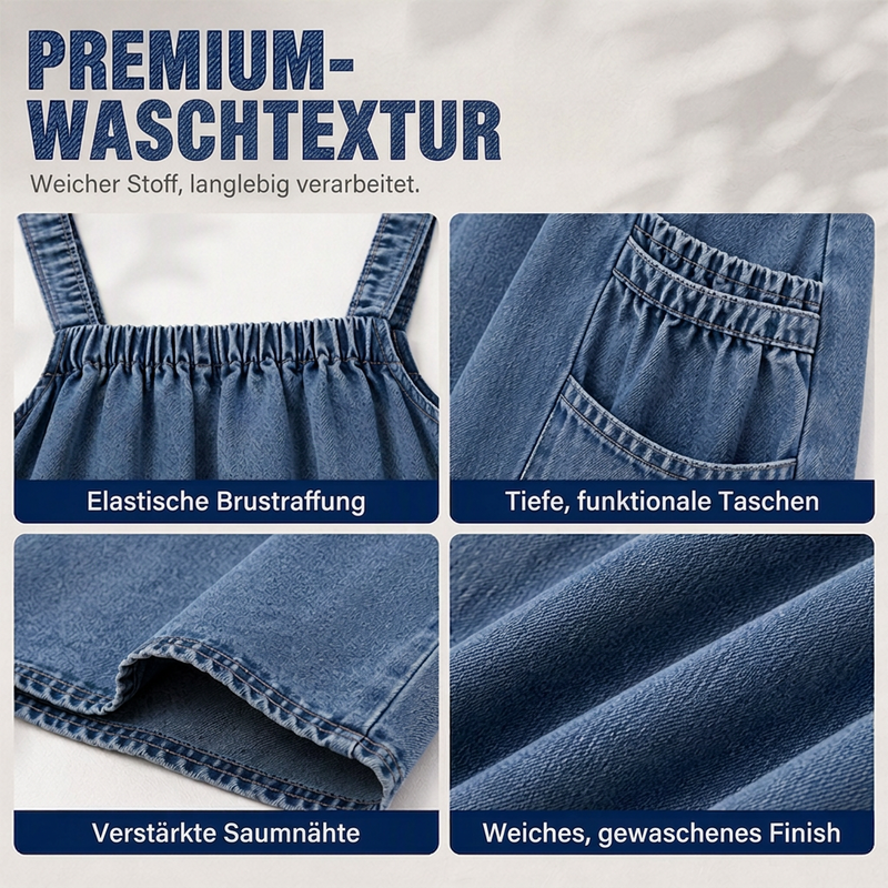 📢🎉50%Rabatt!!!🛍️✨Übergroßes lässiges Jeans-Maxikleid mit Trägern für Damen