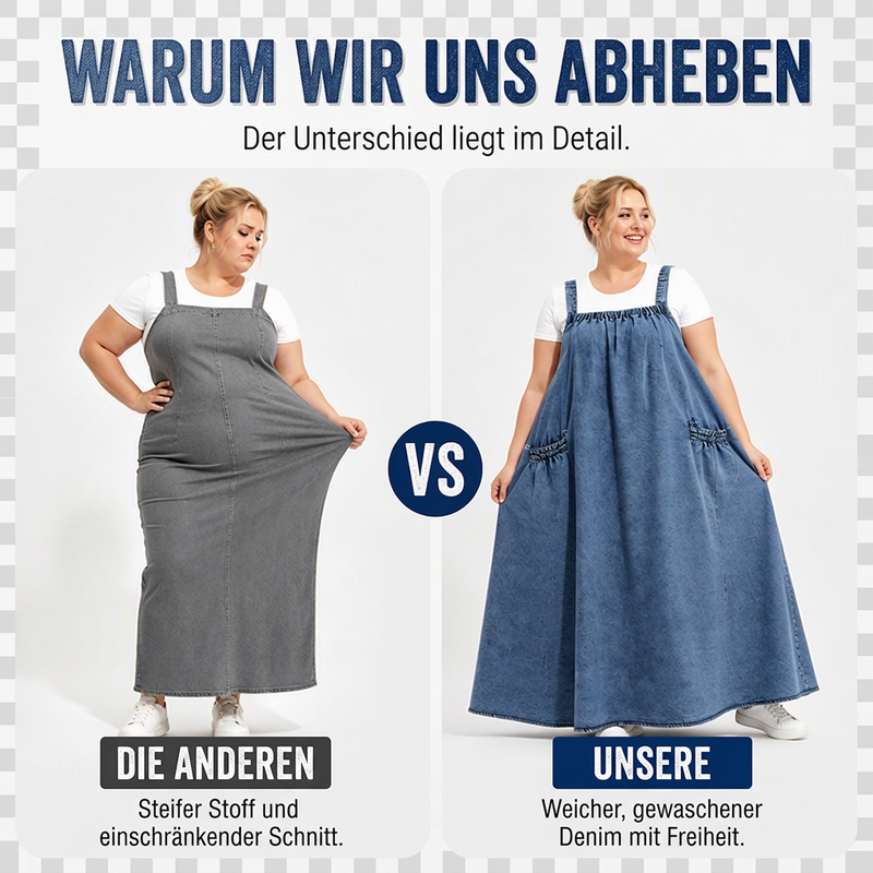 📢🎉50%Rabatt!!!🛍️✨Übergroßes lässiges Jeans-Maxikleid mit Trägern für Damen