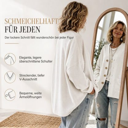 📢📢50% Rabatt!!! 🎉✨ Lässige Cord-Strickjacke mit V-Ausschnitt für Damen