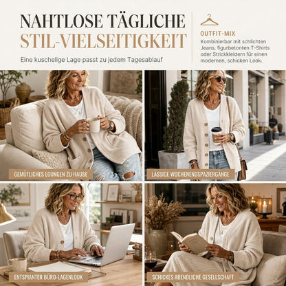 📢📢50% Rabatt!!! 🎉✨ Lässige Cord-Strickjacke mit V-Ausschnitt für Damen