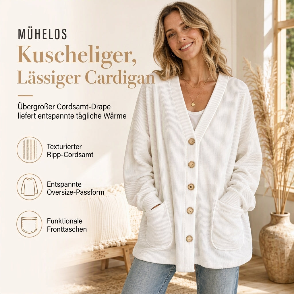 📢📢50% Rabatt!!! 🎉✨ Lässige Cord-Strickjacke mit V-Ausschnitt für Damen