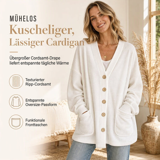 📢📢50% Rabatt!!! 🎉✨ Lässige Cord-Strickjacke mit V-Ausschnitt für Damen