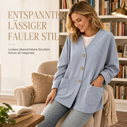 📢📢50% Rabatt!!! 🎉✨ Lässige Cord-Strickjacke mit V-Ausschnitt für Damen