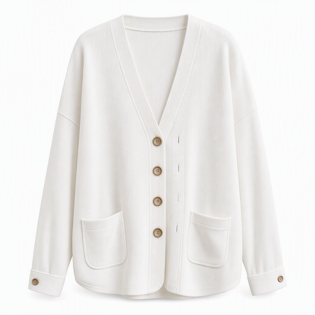 📢📢50% Rabatt!!! 🎉✨ Lässige Cord-Strickjacke mit V-Ausschnitt für Damen