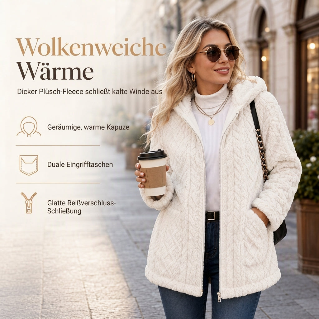 📢📢50% Rabatt!!! 🎉✨ Lässiger, einfarbiger Plüschcardigan für Damen