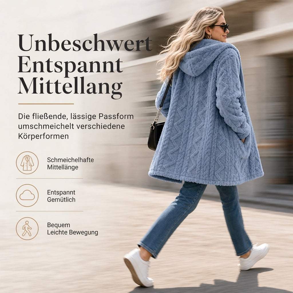 📢📢50% Rabatt!!! 🎉✨ Lässiger, einfarbiger Plüschcardigan für Damen