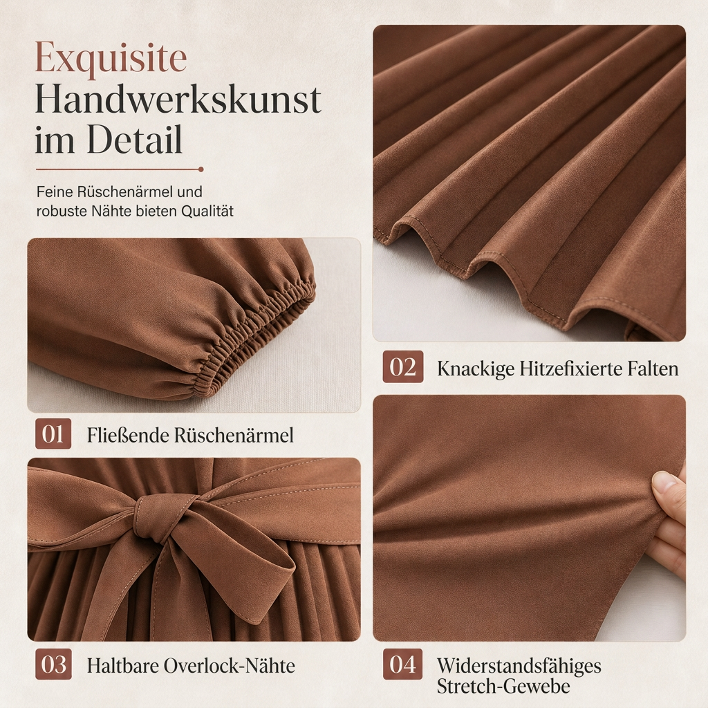 📢📢50% Rabatt!!! 🎉✨ Elegantes Damen-Maxikleid im Wickellook mit V-Ausschnitt & Falten