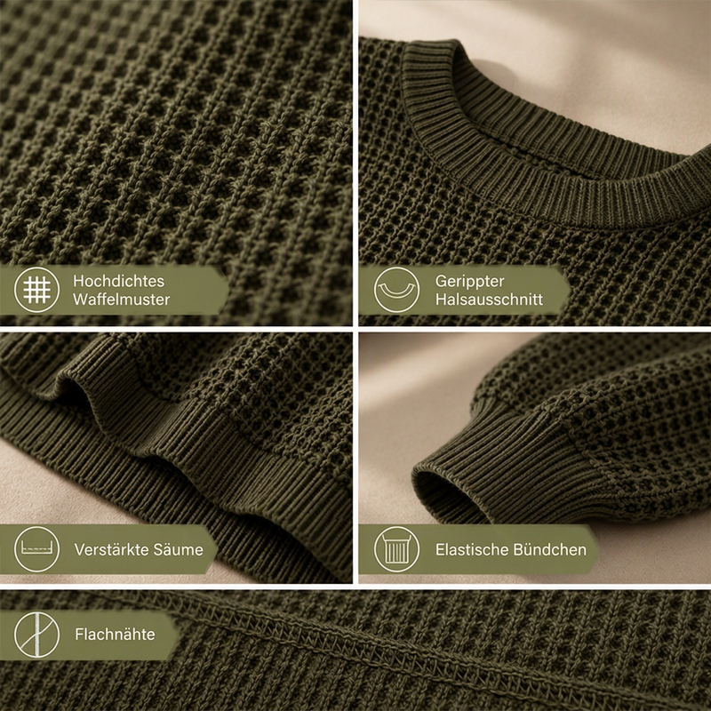 Locker gestrickter Damenpullover mit Fledermausärmeln