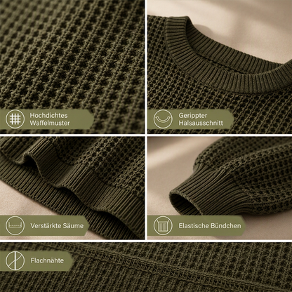 Locker gestrickter Damenpullover mit Fledermausärmeln
