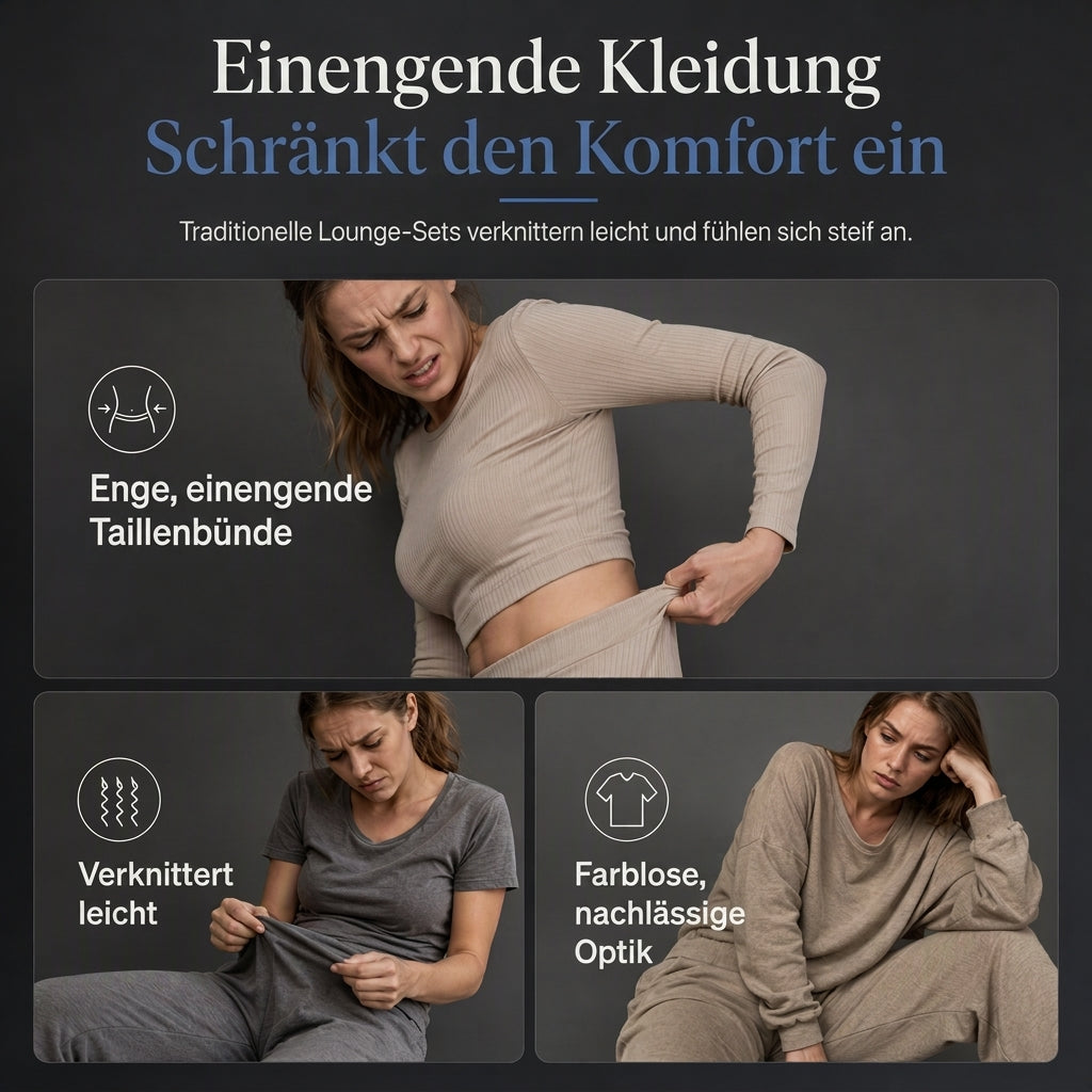 📢📢50%Rabatt!!!🎉✨Zweiteiler für Damen: Lässiges V-Ausschnitt-Crop-Top mit Laternenärmeln & Weite Hose mit hoher Taille